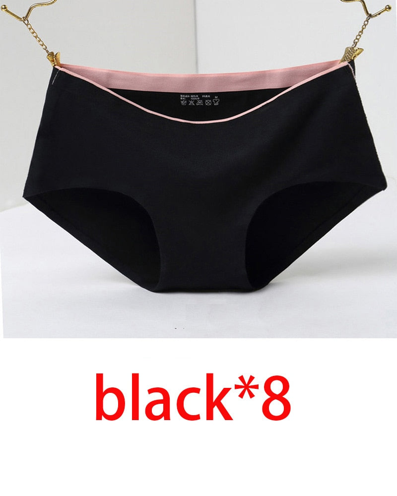 8Pcs Briefs for Women fashion sexy woman panties Solid seamless underpants  cpanties for women cotton underwear girl knickers